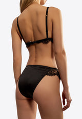 سروال تحتي من الحرير بدانتيل زهري