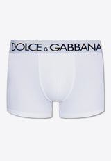 Dolce & Gabbana Logo-Inlay Elastic Boxers White M4B97J ONN97-W0800