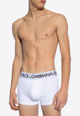 Dolce & Gabbana Logo-Inlay Elastic Boxers White M4B97J ONN97-W0800