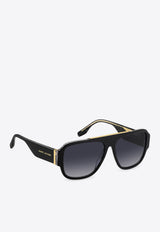 Logo-Print Square-Framed Sunglasses Marc Jacobs MARC 756 S 0-1EI BLACK PATTERN GREY Gray