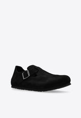Birkenstock London Suede Buckled Loafers Black 1028103 0-BLACK