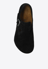 Birkenstock London Suede Buckled Loafers Black 1028103 0-BLACK