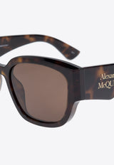 Alexander Mcqueen Logo-Embossed Sunglasses Brown 803379 J0749-2305