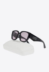 Alexander Mcqueen Engraved-Logo Sunglasses Purple 803379 J0749-1045