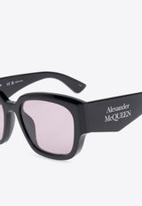 Alexander Mcqueen Engraved-Logo Sunglasses Purple 803379 J0749-1045
