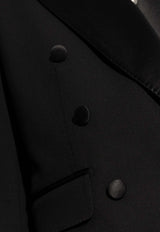 Dolce & Gabbana Double-Breasted Tuxedo Blazer Black F29MCT FUBE7-N0000