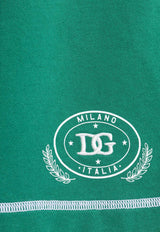 Dolce & Gabbana Logo Embroidered Jersey Track Shorts Green GP08BZ G7NON-V0403