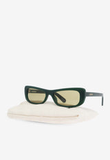 Jacquemus The Capri Rectangular Sunglasses Green JAC55C3SUN 0-0