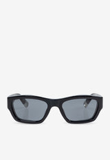 Jacquemus The Meridiano Trapezoid Sunglasses Gray JAC9C1SUN 0-0