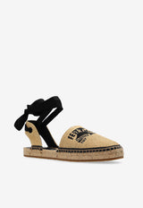Ferragamo Elaia Raffia Flat Espadrilles Beige 01I237 ELAIA RF 773738-PAGL MIELE DIS NERO