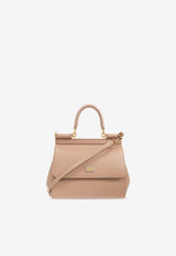 Dolce & Gabbana Medium Sicily Leather Shoulder Bag Pink BB6003 AN767-80010