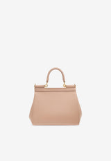 Dolce & Gabbana Medium Sicily Leather Shoulder Bag Pink BB6003 AN767-80010