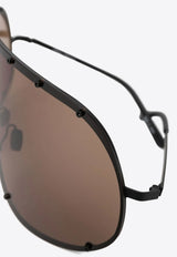 Rick Owens Oversized Shield-Frame Sunglasses Brown RG0000006GBLKBR_0904