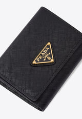 Prada Small Saffiano Leather Wallet Black 1MH042QHH_F0002