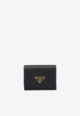 Prada Small Saffiano Leather Wallet Black 1MH042QHH_F0002