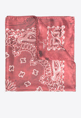 Golden Goose DB Paisley Print Tie-Dye Silk Foulard Red GUP01053P000667_40385