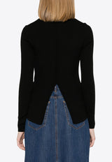 P.A.R.O.S.H Leila Turtleneck Wool Knit Sweater Black D512659LEILA24_013