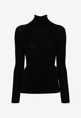 P.A.R.O.S.H Leila Turtleneck Wool Knit Sweater Black D512659LEILA24_013