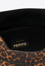 Jérôme Dreyfuss Large Pepito Leopard Print Shoulder Bag Brown 44PEPLCR_Léo Chamois