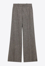 Valentino Patterned Wool Pants Gray 7B0RB6S09US/R_VALE-N48