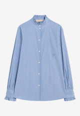 Valentino Striped Buttoned Shirt Light Blue 7B3AB7R89MK/R_VALE-7BT