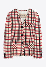 Valentino Check Pattern Jacket in Virgin Wool-Blend Multicolor 7B3CE4H39FT/R_VALE-AJU