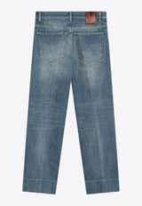Valentino Logo Patch Faded Jeans Blue 7B3DD20G9HC/R_VALE-558