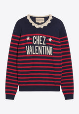 Valentino Striped Chez Logo Sweater Multicolor 7B3KC67D9KE/R_VALE-BP3