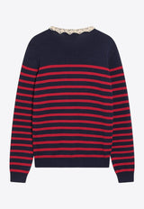 Valentino Striped Chez Logo Sweater Multicolor 7B3KC67D9KE/R_VALE-BP3