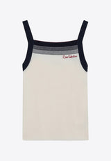 Valentino Chez Logo Wool Tank Top Ivory 7B3KM06A9GQ/R_VALE-DWL
