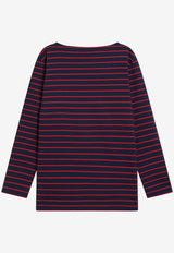 Valentino Chez Logo Long-Sleeved Stripe T-shirt Red 7B3MG24W9GH/R_VALE-BMZ
