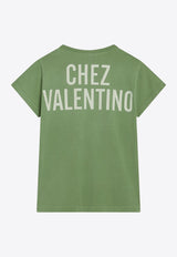 Valentino Chez Logo Vintage-Effect T-shirt Green 7B3MG24Y9GL/R_VALE-AKM