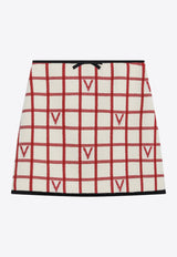 Valentino Check VLogo Mini Skirt Multicolor 7B3RADJ49JN/R_VALE-BRS