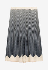 Valentino Patterned Silk Midi Skirt Blue 7B3RADQ69KJ/R_VALE-BLF