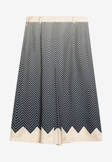 Valentino Patterned Silk Midi Skirt Blue 7B3RADQ69KJ/R_VALE-BLF