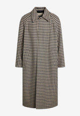 Valentino Vichy Pattern Single-Breasted Long Coat Beige 7V3CAK00AW6/R_VALE-DYD