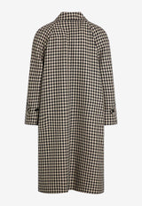 Valentino Vichy Pattern Single-Breasted Long Coat Beige 7V3CAK00AW6/R_VALE-DYD