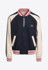 Valentino Wool VLogo Bomber Jacket Blue 7V3CIP63AWS/R_VALE-DYB