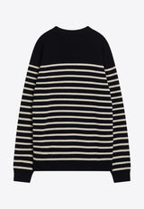 Valentino Chez Logo Jacquard Stripe Sweater Blue 7V3KC34WB1W/R_VALE-DYB