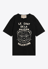 Valentino Le Chat De La Maison Print T-shirt Black 7V3MG16PB32/R_VALE-9RA