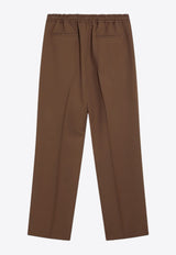 Valentino Gabardine Straight-Leg Pants Brown 7V3RBN31AF4/R_VALE-DQ3