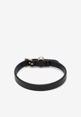 Valentino Ovalette Leather and Crystal Bracelet Black 7W0J0AH7WRV/R_VALE-EDM