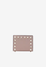 Valentino Rockstud Grained-Leather Wallet Blush 7W0P0AR5VSH/R_VALE-P45