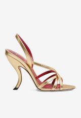 Valentino Fetishique 105 Laminated Leather Sandals Gold 7W0S0NC6MNN/R_VALE-I8M