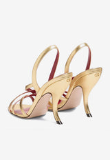 Valentino Fetishique 105 Laminated Leather Sandals Gold 7W0S0NC6MNN/R_VALE-I8M