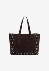 Valentino Medium Nellcôte Suede Tote Bag Brown 7W2B0R79JET/R_VALE-0TO