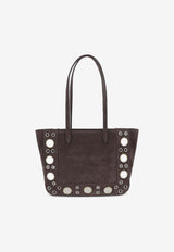 Valentino Mini Nellcôte Suede Tote Bag Brown 7W2B0R89KJK/R_VALE-RCB