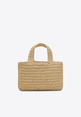 Valentino Small Viva Superstar Crochet Knit Tote Bag Beige 7W2B0S12QET/R_VALE-EX9