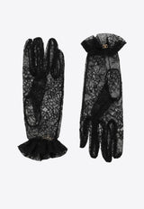 Valentino VLogo Signature Lace Gloves Black 7W2GD00FYCC/R_VALE-N06