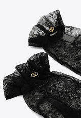 Valentino VLogo Signature Lace Gloves Black 7W2GD00FYCC/R_VALE-N06